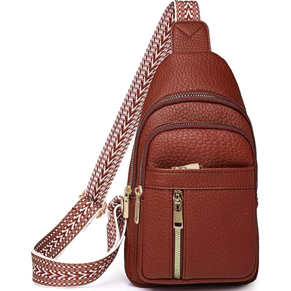 Unisex Crossbody Bag Lightweight Waterproof Leather Travel Purse